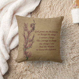 Flowers Serenity Prayer Inspirational  Cushion
