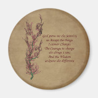 Flowers Serenity Prayer Inspirational Magnet