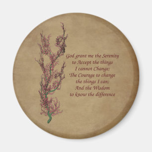 Flowers Serenity Prayer Inspirational Magnet