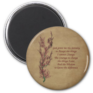 Flowers Serenity Prayer Inspirational Magnet