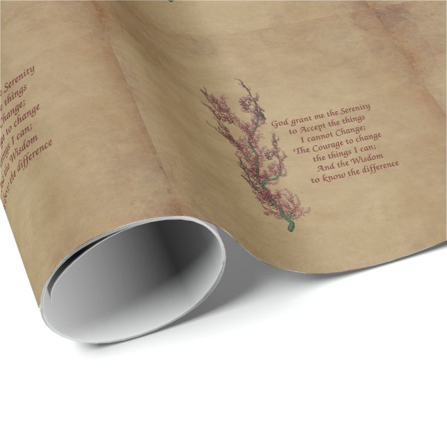 Flowers Serenity Prayer Inspirational Wrapping Paper (Roll Corner)