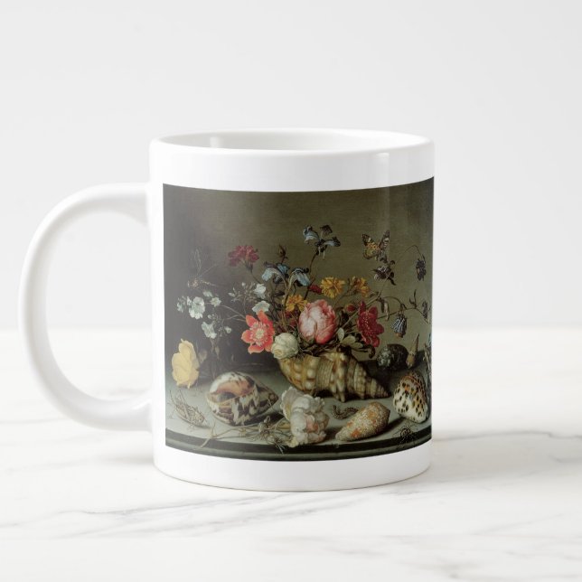 Flowers, Shells and Insects Balthasar van der Ast Large Coffee Mug (Left)