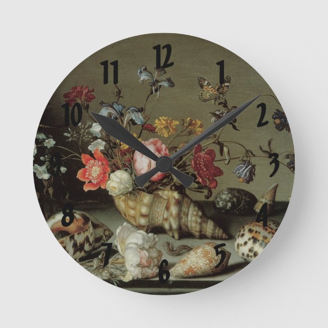 Flowers, Shells and Insects Balthasar van der Ast Round Clock (Front)