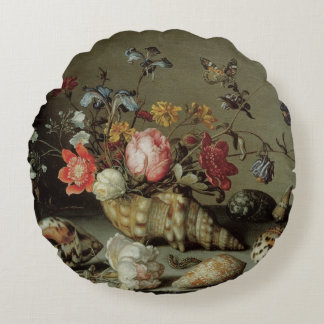 Flowers, Shells and Insects Balthasar van der Ast Round Cushion