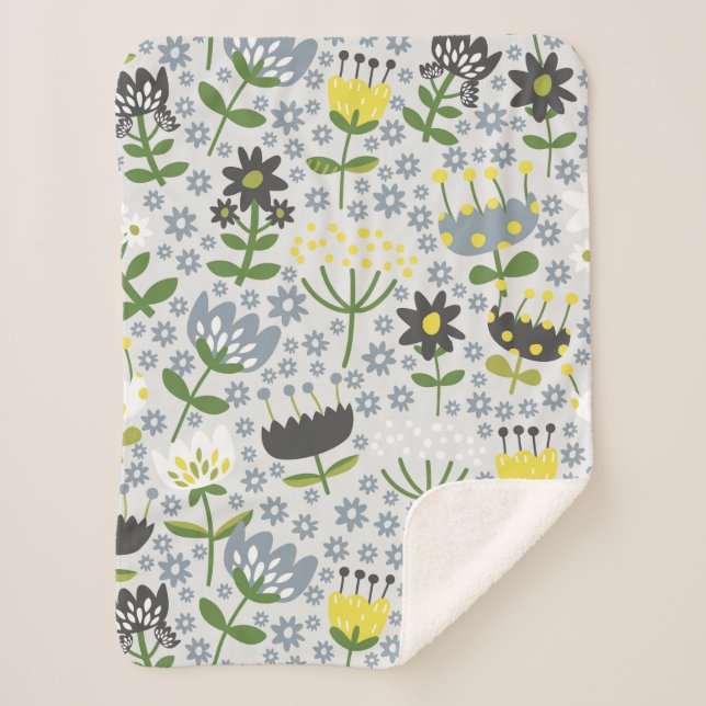 flowers sherpa blanket (Front)