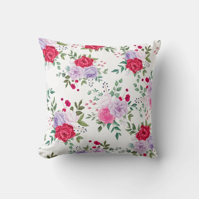  flowers - Simple various colours Cushion (Front)