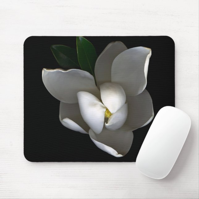 Flowers | Single White Magnolia Blossom Mouse Mat (With Mouse)