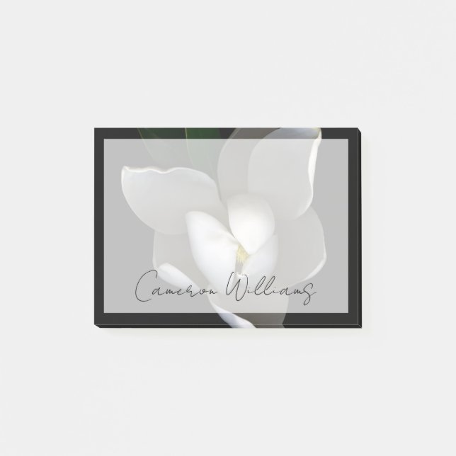 Flowers | Single White Magnolia Blossom Post-it Notes (Front)