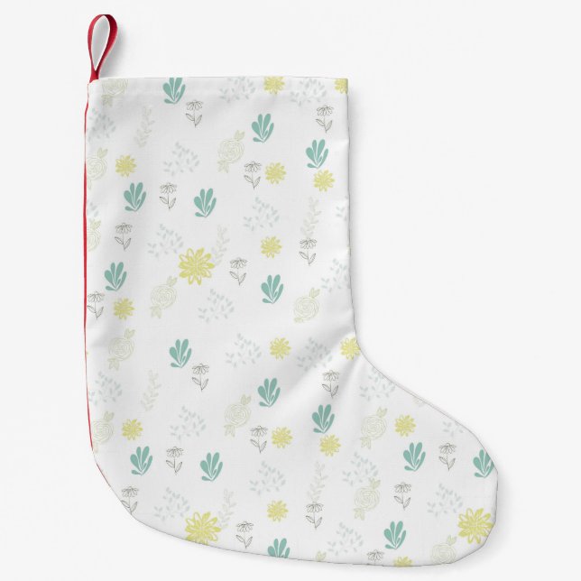 Flowers Small Christmas Stocking (Front)
