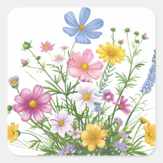 Flowers Square Sticker