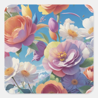 Flowers Square Sticker