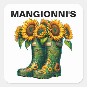 FLOWERS SQUARE STICKER