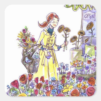 Flowers Square Sticker