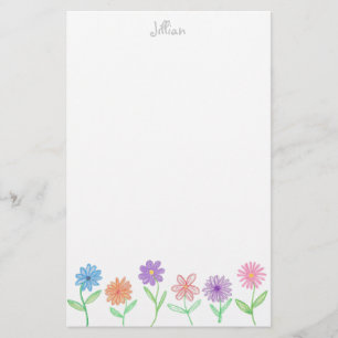 Flowers stationery - personalised