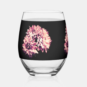 Flowers Stemless Wine Glass