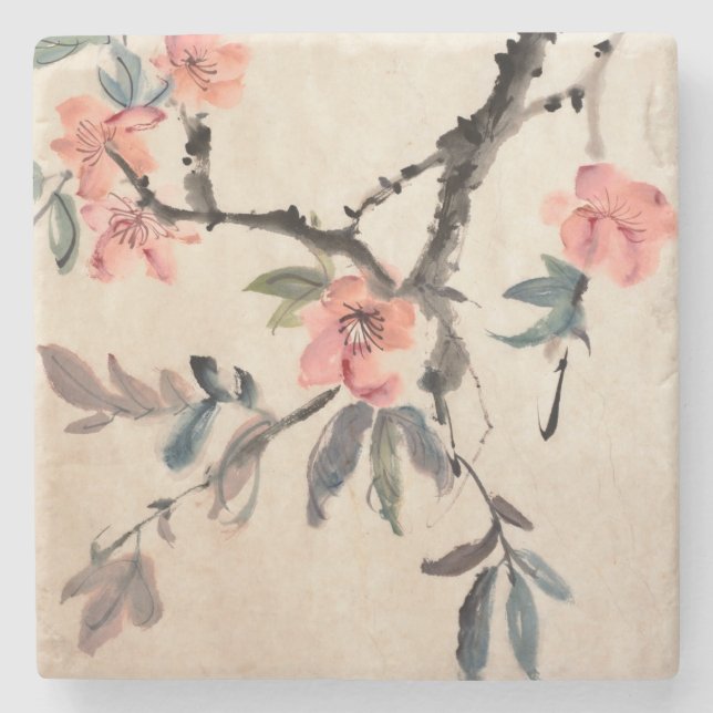 Flowers Stone Coaster (Front)