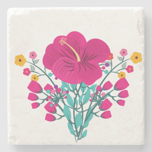 Flowers Stone Coaster (Front)