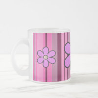 Flowers Stripe Initial Mug