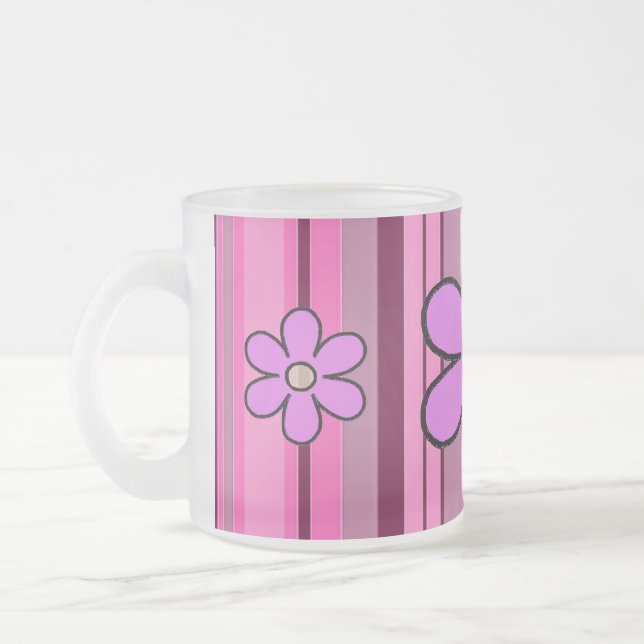 Flowers Stripe Initial Mug (Left)