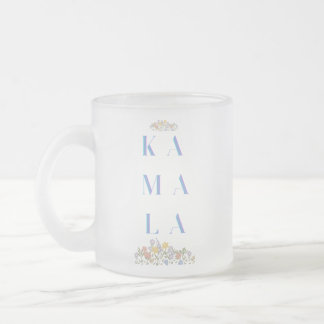 Flowers. Subtle. Kamala Harris Frosted Glass Coffee Mug