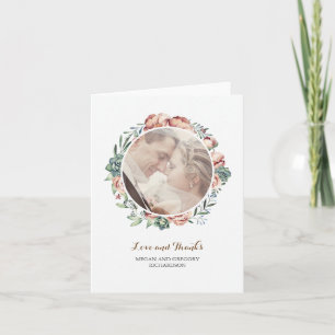 flowers succulents watercolor fall thanks photo thank you card