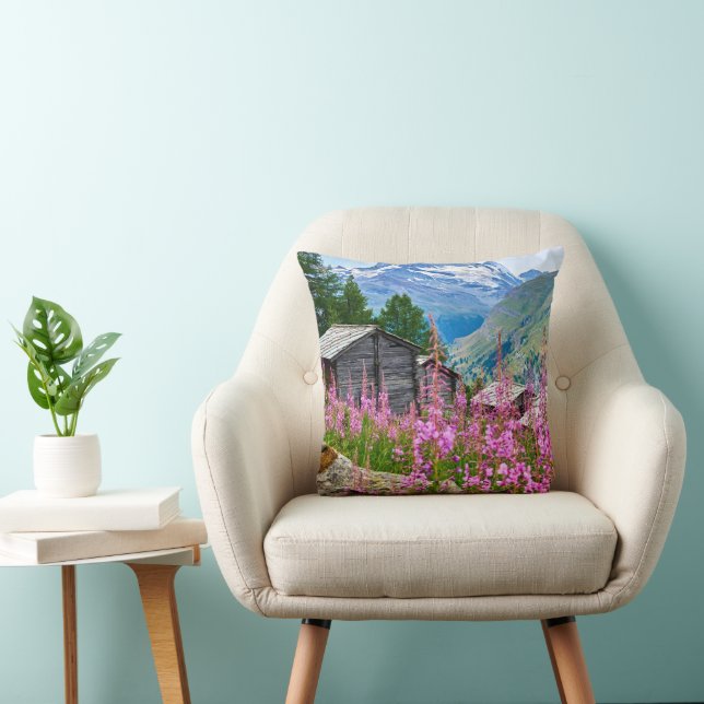 Flowers | Summer Matterhorn Switzerland Cushion (Chair)
