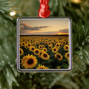 Flowers Sunflower Field Metal Tree Decoration