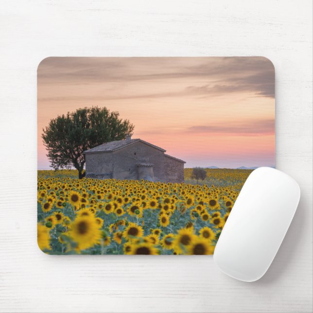 Flowers | Sunflower Field Provence, France Mouse Mat (With Mouse)