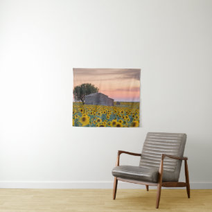 Flowers Sunflower Field Provence, France Tapestry