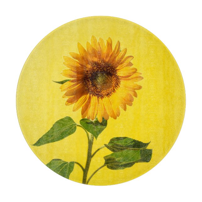 Flowers | Sunflower on Yellow Cutting Board (Front)