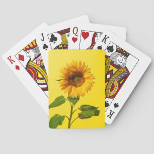 Flowers Sunflower on Yellow Playing Cards