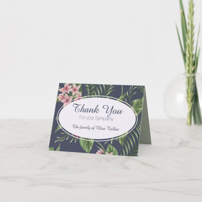 Flowers Sympathy Thank you Note Card (Front)