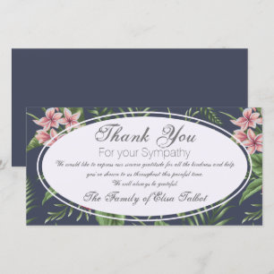 Flowers Sympathy Thank you Photo Card