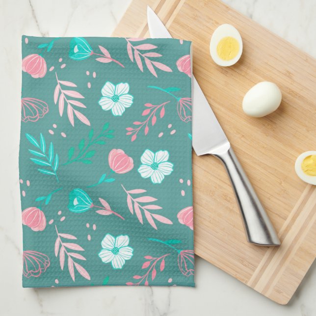 Flowers Tea Towel (Quarter Fold)
