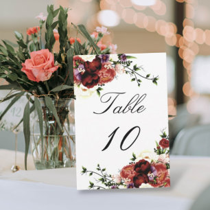 Flowers Terracotta Cream Burgundy Wedding   Announcement