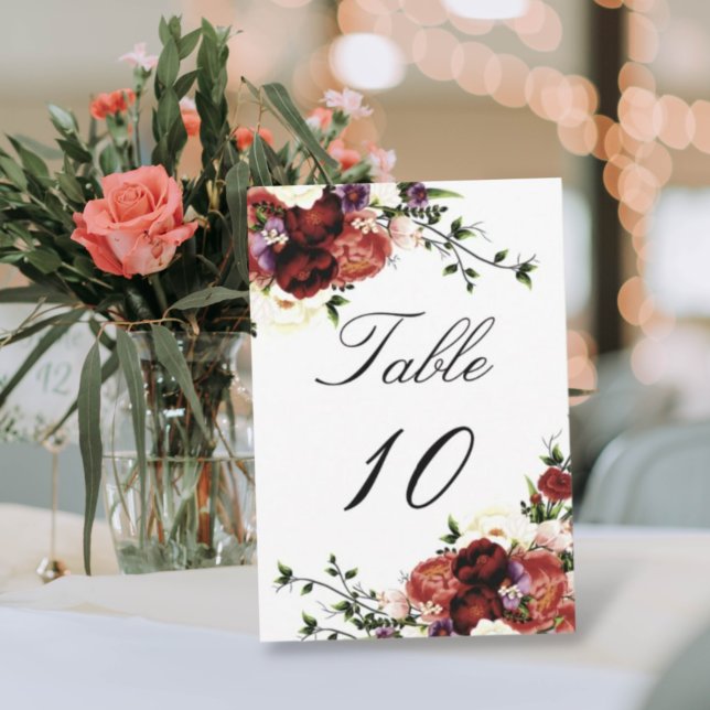 Flowers Terracotta Cream Burgundy Wedding   Announcement (Creator Uploaded)