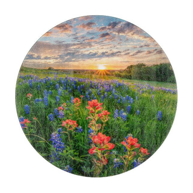 Flowers | Texas Bluebonnets & Indian Paintbrush Cutting Board (Front)