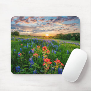 Flowers Texas Bluebonnets & Indian Paintbrush Mouse Mat