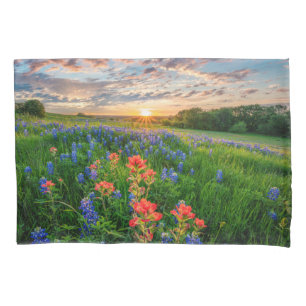 Flowers Texas Bluebonnets & Indian Paintbrush Pillowcase