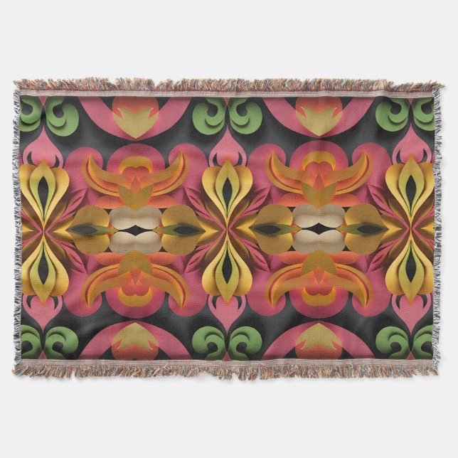 flowers  throw blanket (Front)