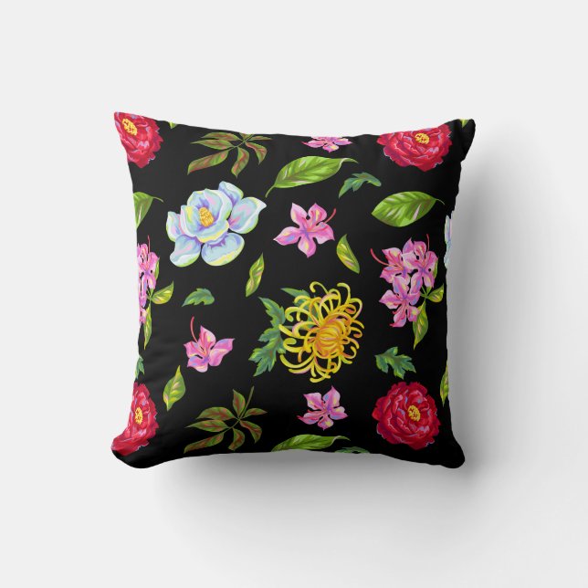 Flowers Throw Pillow (Front)