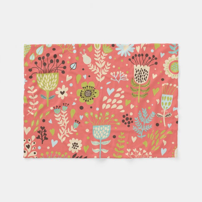 Flowers to Make You Smile Fleece Blanket (Front (Horizontal))