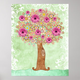 Flowers Tree and Green Floral poster - TBA