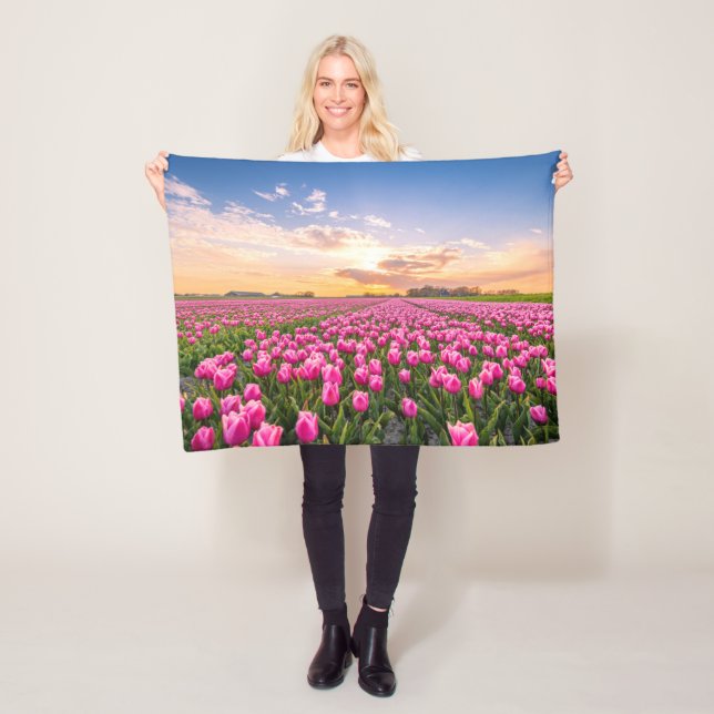 Flowers | Tulips South Holland, Netherlands Fleece Blanket (In Situ)