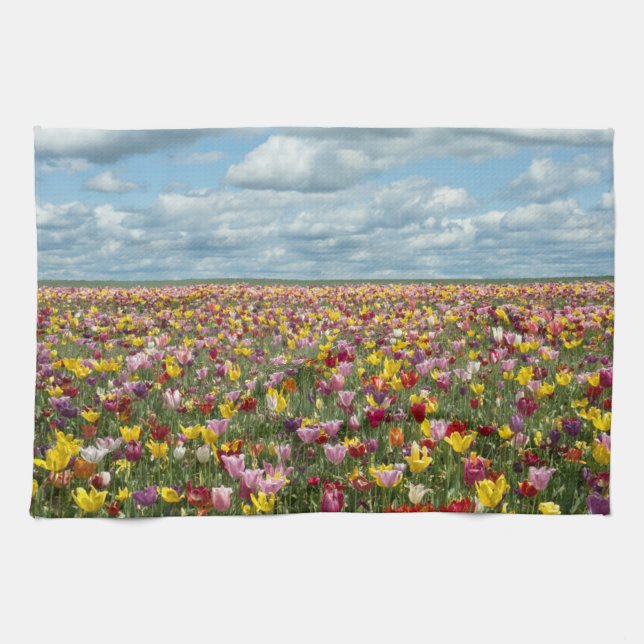 Flowers | Tulips Willamette Valley Oregon Tea Towel (Horizontal)