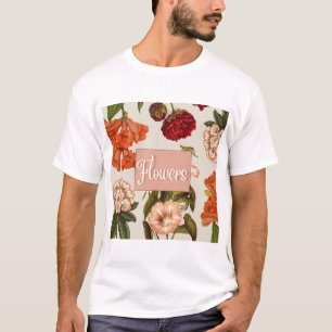 Flowers Typography Vintage Floral Men's T-Shirt