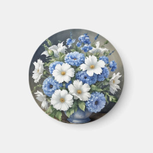 Flowers Vase Elegant Watercolor Magnet