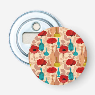 Flowers, vases and bottles pattern bottle opener