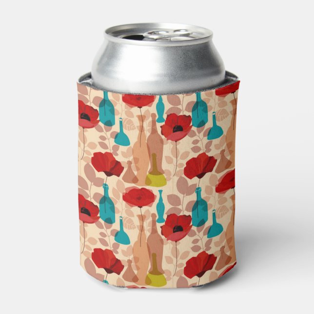 Flowers, vases and bottles pattern can cooler (Can Front)