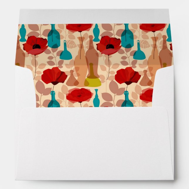 Flowers, vases and bottles pattern envelopes (Back (Bottom))